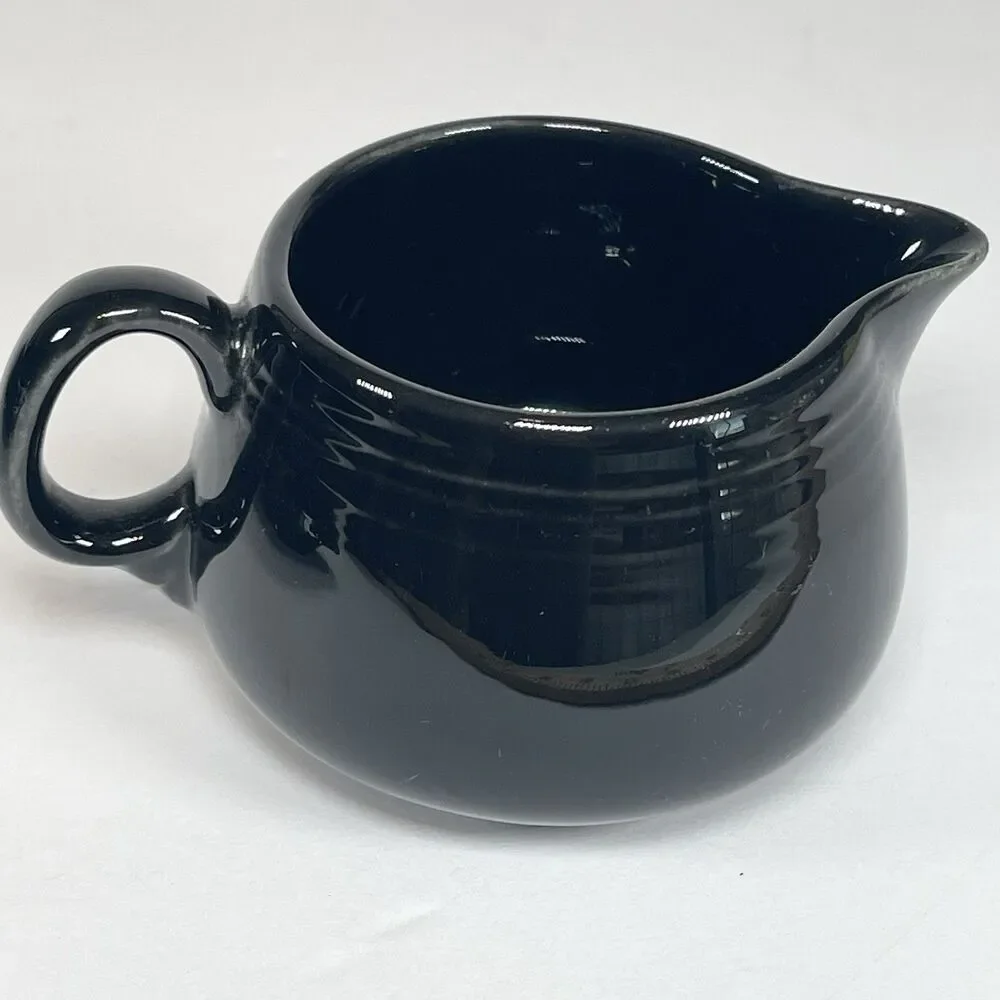 Homer Laughlin Fiesta USA Black Creamer & Underplate Tray Dish Fiesta ware